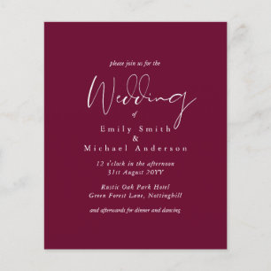 Maroon Berry Script Typographie Budget Mariage