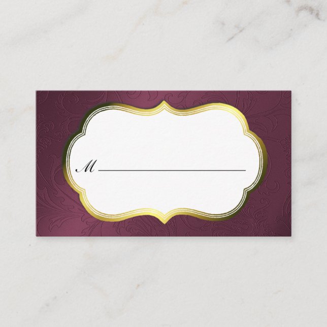 Maroon Damask Cartes Formelles (Devant)
