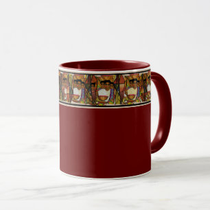 Maroon Ethiopian Traditional Art Mug