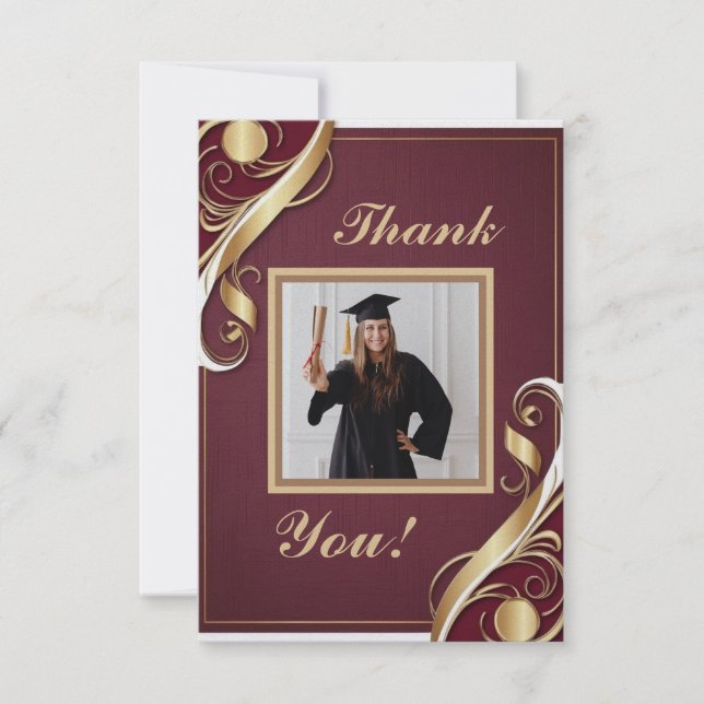 Maroon Gold White Graduation Merci Note 2025 (Devant)