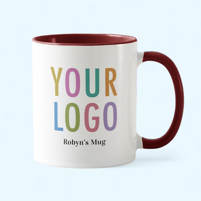 Maroon Inner & Handle Mug Custom Logo Promotionnel (MISOOK 11 oz Maroon Inside Mug with Logo)