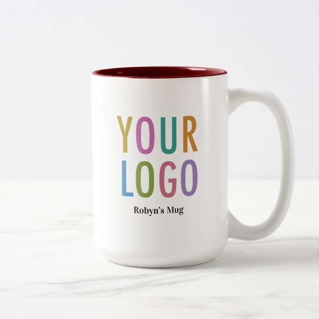 Maroon Inner Mug 15 oz Nom du logo personnalisé En (Droit)