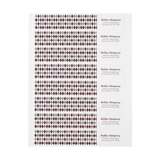 Maroon Jacquard Aggies Enrouler autour Étiquette (Feuille)