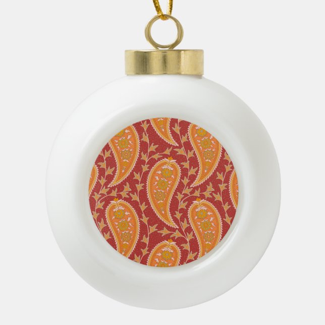 Maroon Paisley : Ornement de Concombre Turc. (Devant)