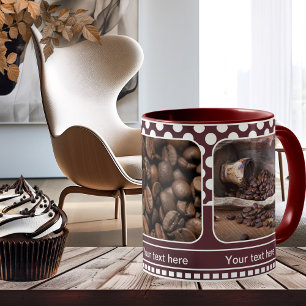 Maroon Photo personnalisée Cadre Café Mug