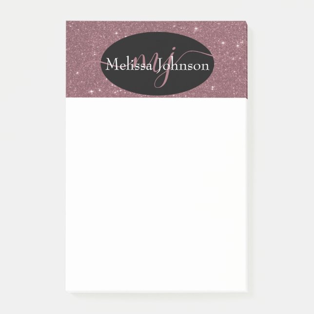 Marquage élégant en rose gold sur Post-it noir (Devant)