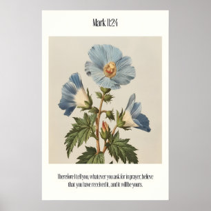 Marque 1124 Art mural de verset biblique - Bleu Bo