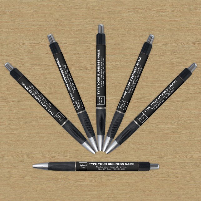 Marque Black Business sur stylo (Pen with black barrel and your business brand)