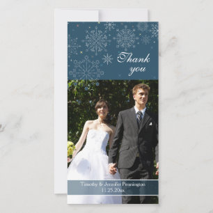 Marque bleu flocons de neige mariage d'hiver merci