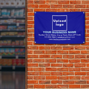 Marque commerciale centrée sur une bannière bleue