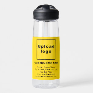 Marque commerciale jaune sur bouteille d'eau de 25