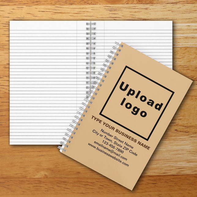 Marque commerciale sur Carnet Brown à spirale légè (Your business brand on light brown spiral notebook. Notebook to build brand name awareness.)