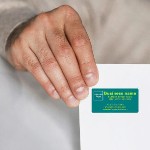 Marque commerciale sur étiquette d'adresse vert sa