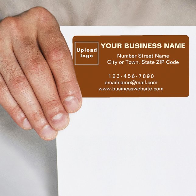 Marque commerciale sur Étiquette d'expédition Brow (Brown shipping label with your business brand)