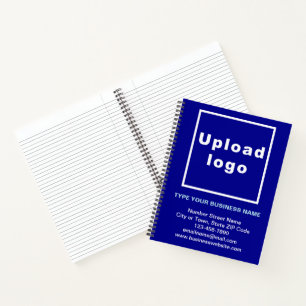 Marque commerciale sur grand Carnet à spirale bleu