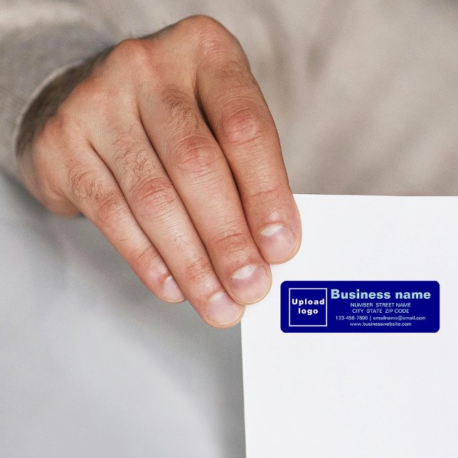 Marque commerciale sur une étiquette d'adresse de  (Blue return address label with your business brand)