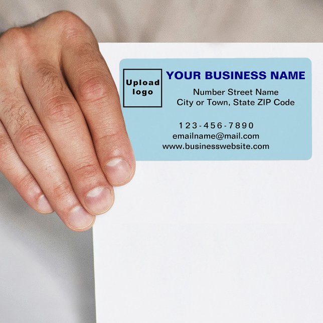 Marque commerciale sur une étiquette d'expédition  (Light blue shipping label with your business brand)