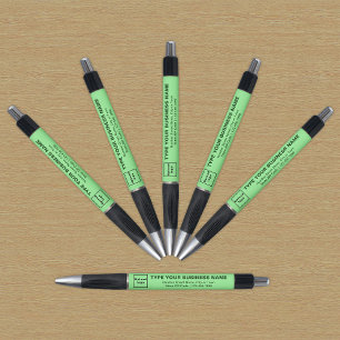 Marque commerciale verte claire sur stylo