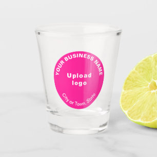Marque d'affaires ronde rose sur verre de tir