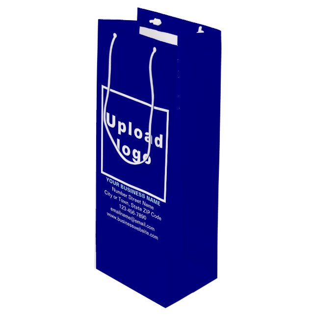 Marque d'affaires sur Bleu Vin Sac cadeau (Devant Angle)
