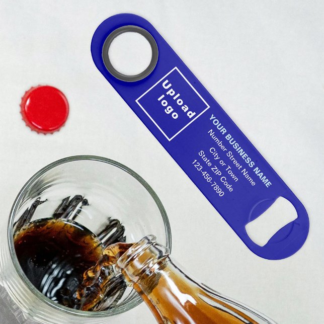 Marque d'affaires sur Blue Bottle Opener (Build brand name awareness. Your business brand on blue long bottle opener.)