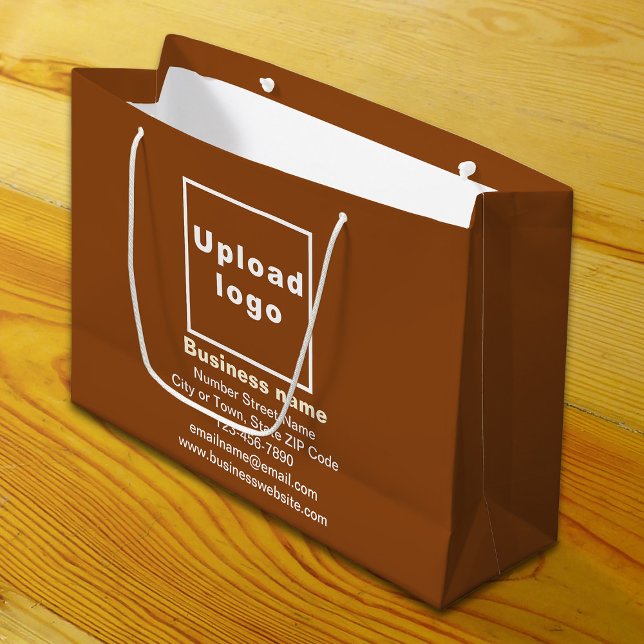 Marque d'affaires sur Brown grand format sac cadea (Build brand name awareness. Your business brand on brown large gift bag.)