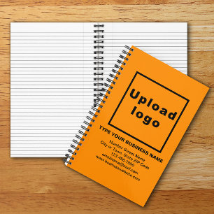 Marque d'affaires sur Carnet spiral orange couleur
