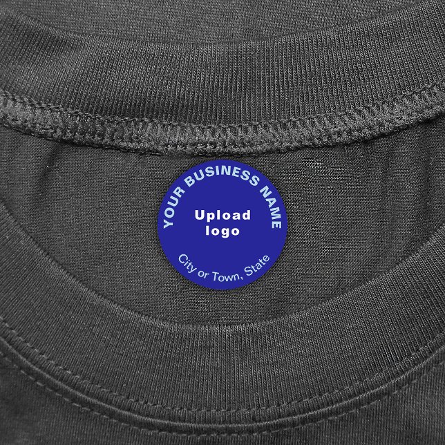 Marque d'affaires sur Fer rond bleu sur Étiquette (Blue round iron on label with your business brand)