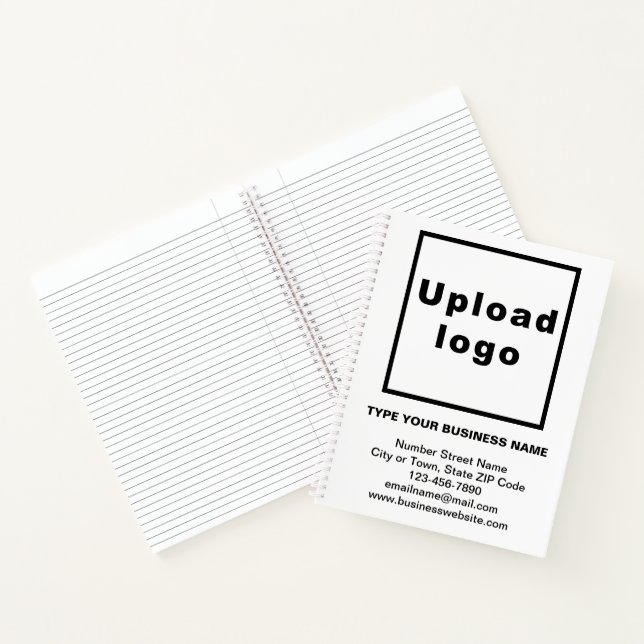 Marque d'affaires sur grand Carnet blanc spiral (Intérieur)
