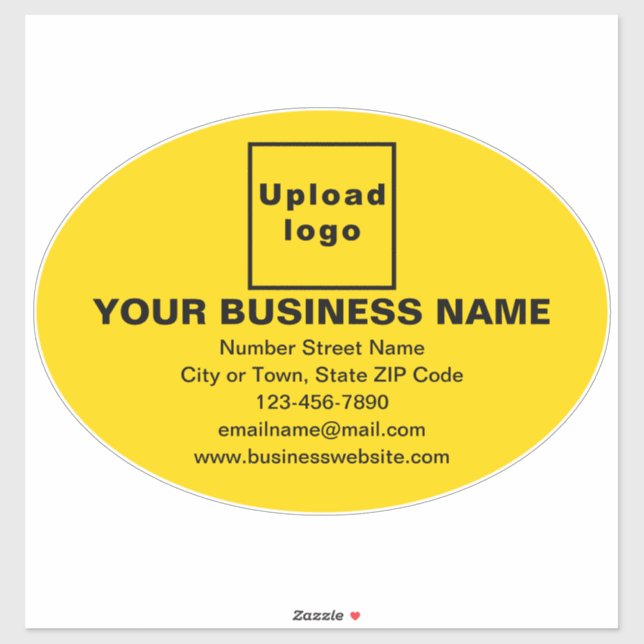 Marque d'affaires sur grand sticker en vinyle oval (Feuille)