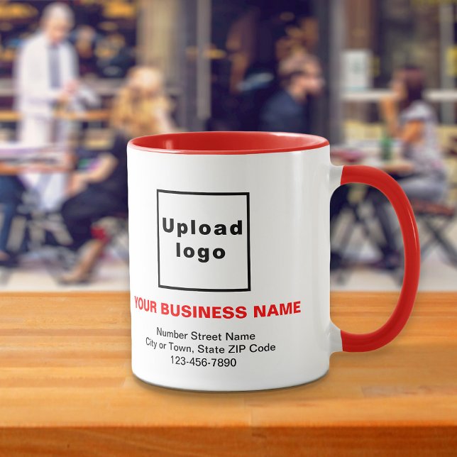 Marque d'affaires sur la Mug Rouge Combo (Build brand name awareness. Your business brand on red combo mug.)