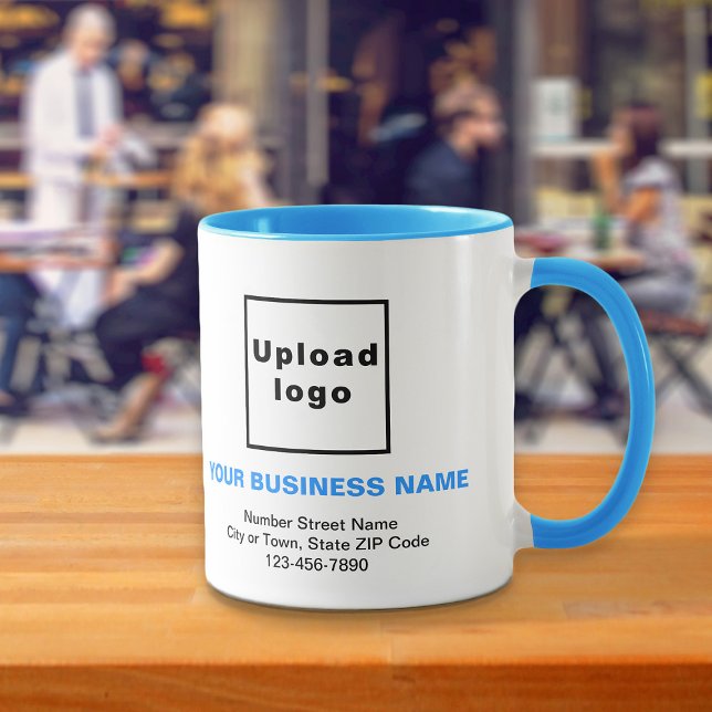 Marque d'affaires sur Mug Combo bleu clair (Build brand name awareness. Your business brand on light blue combo mug.)