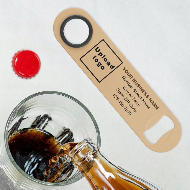 Marque d'affaires sur ouverture de bouteille Brown (Build brand name awareness. Your business brand on brown long bottle opener.)