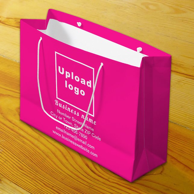 Marque d'affaires sur Pink Grosse Taille Sac cadea (Build brand name awareness. Your business brand on pink large gift bag.)