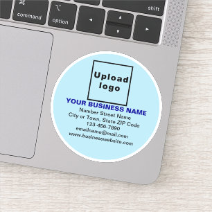 Marque d'affaires sur Sticker en vinyle rond bleu