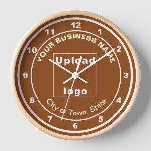 Marque d'affaires sur une horloge Brown ronde en b