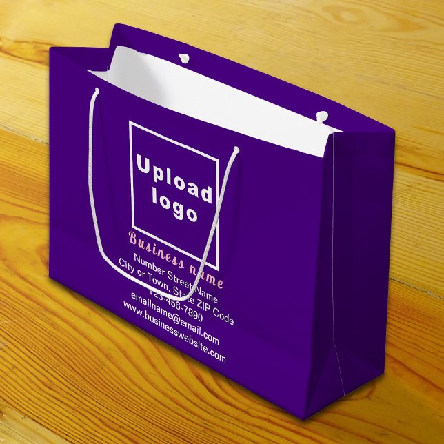 Marque d'affaires sur violet gros format sac cadea (Build brand name awareness. Your business brand on purple large gift bag.)