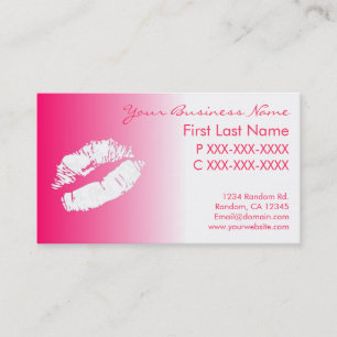 marque de rouge à lèvres rose blanche fade cartes