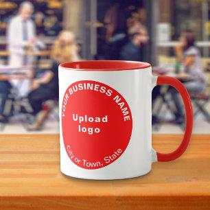 Marque d'entreprise de forme ronde sur mug combo r