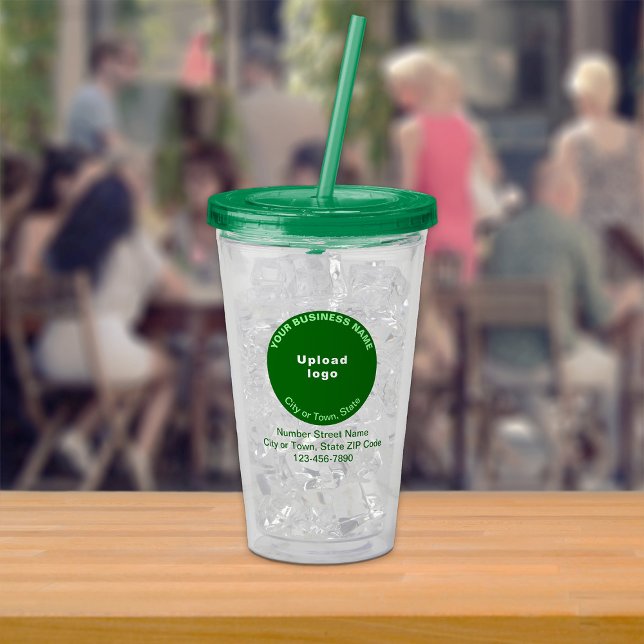 Marque d'entreprise Round Green | Gobelet en acryl (Créateur téléchargé)