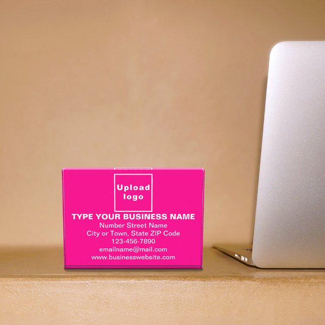 Marque d'entreprise sur bloc photo rectangle rose (Créateur téléchargé)