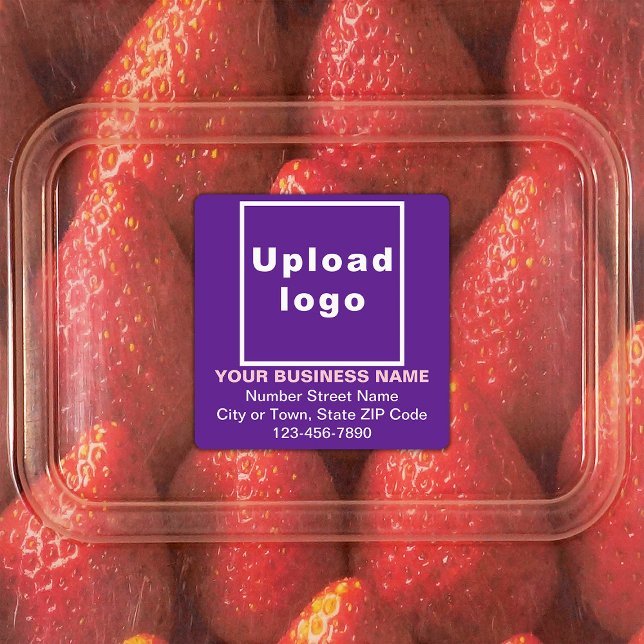 Marque d'entreprise sur Carré pourpre Étiquettes a (Purple square adhesive label with your business brand)