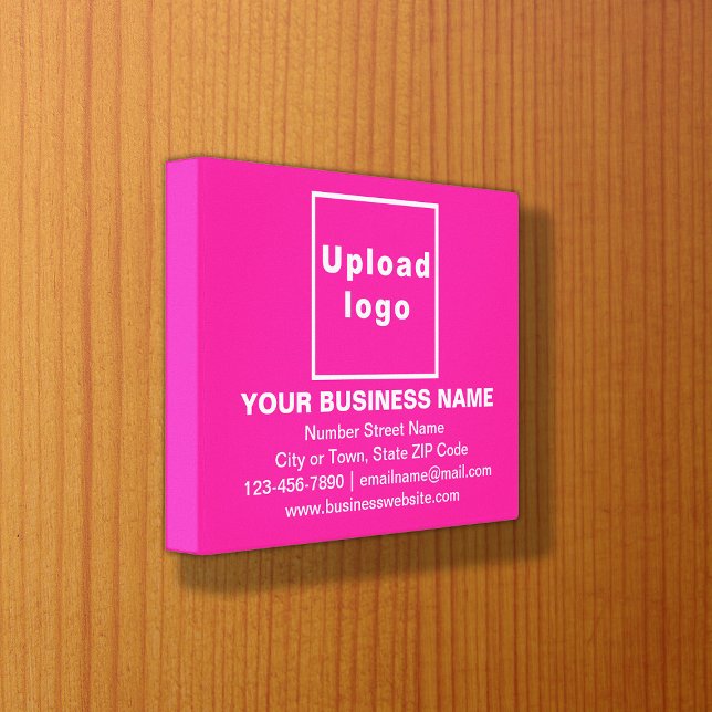 Marque d'entreprise sur toile rectangulaire rose (Créateur téléchargé)