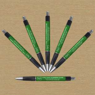 Marque d'entreprise verte sur stylo
