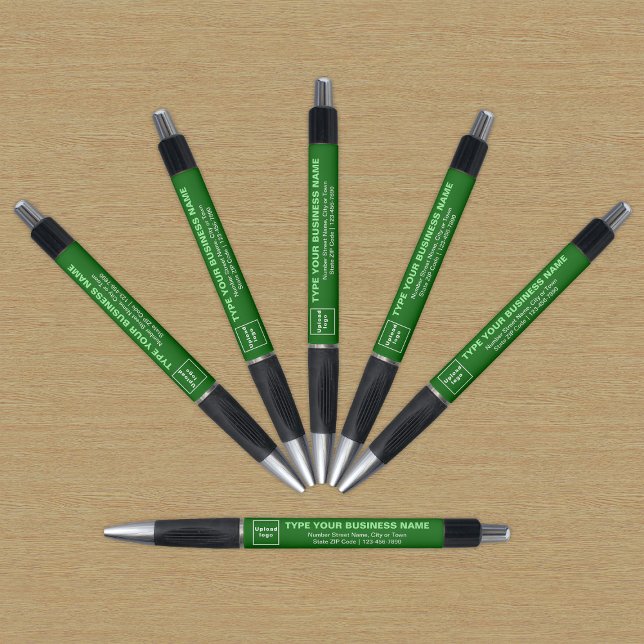 Marque d'entreprise verte sur stylo (Pen with green barrel and your business brand)