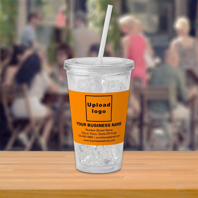 Marque Orange Business sur gobelet en acrylique (Acrylic tumbler with your business brand in orange)