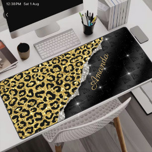 Marque-page girly faux paillettes imprimé animal M