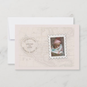 Marque postale et Faire-part de naissance de voyag