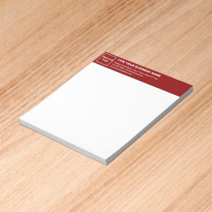 Marque Red Business en tête du petit Bloc-notes