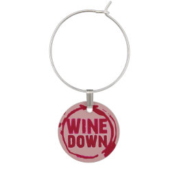 Marque-verres Vin "Wine Down" avec étiquette